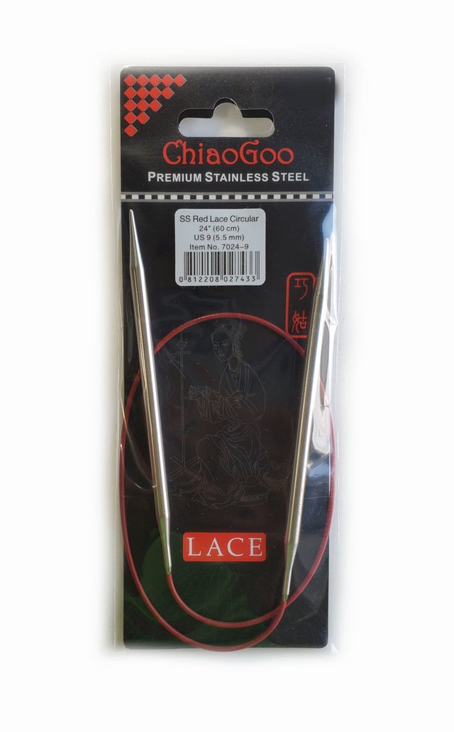 ChiaoGoo Stainless Steel 40 Red Lace Circular Knitting Needles